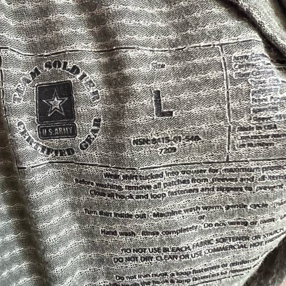 Team Soldier Shirt Mens Large Camo Combat Army Green Long Sleeve - Picture 4 of 6